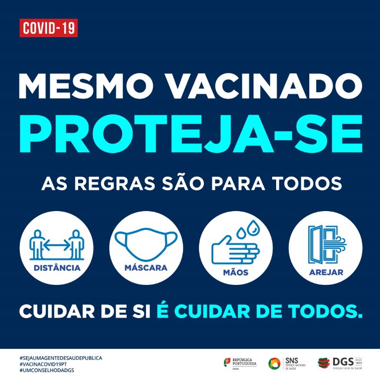 Mesmo vacinado proteja-se